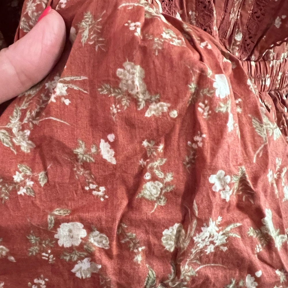 AE 77 Premium Cotton Boho Floral Dress size M - Picture 2 of 9